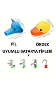 NACTUMU 2 Adet Çocuklar Için Eğitici Ve Güvenli Musluk Uzatıcı Genişletici Başlık Ördek ve Fil Figürlü thumbnail 6