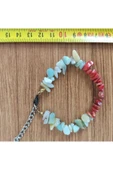 Kırmızı Mercan & Amazonit Doğal Taş El Yapımı Bileklik thumbnail 2