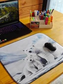 SGE TEKNOLOJİ 55X45 CM KUTUP AYISI KAYDIRMAZ TABAN SPEED YÜZEY OYUNCU MOUSE PAD GAMİNG PAD - 1