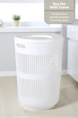 İronika Solara Dekoratif Kirli Çamaşır Sepeti Oyuncak Sepeti 60 Litre - Beyaz - 2