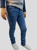 Erkek Çocuk Denim Füme Tırtıklı Ligralı Kot Pantolon - 2