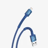 K550 Güvenli ve Hızlı 1m Örgülü Metal Kafa Lightning iPhone Şarj Kablosu - 4