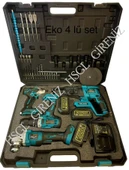 Hsgl HKT-900 4’lü Akülü Şarjlı Set Somun Sıkma, Spiral, Hilti ve Matkap (4 Adet Akülü El Aleti Seti) - 3
