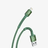 K550 Güvenli ve Hızlı 1m Örgülü Metal Kafa Lightning iPhone Şarj Kablosu - 6