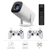 Max Mini Beyaz Taşınabilir Retro Video Konsolu Android Akıllı Projektör Projeksiyon P30 - 1