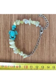 Sarı Kuvars & Turkuaz Kaplumbağa Figürlü Doğal Taş Bileklik thumbnail 3