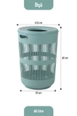 İronika Solara İkili Dekoratif Kirli Çamaşır Sepeti Seti Oyuncak Sepeti 60 - 22 Litre Yeşil - 7