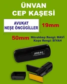 Ünvan Cep Kaşesi Pocket-80 (50mmx19mm) Mavi Keçeli Siyah Kaşe thumbnail 1
