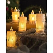 Gerçekçi Titrek Alev Efekti Pilli Mum 11cm 1 adet - 1