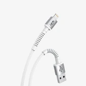 K550 Güvenli ve Hızlı 1m Örgülü Metal Kafa Lightning iPhone Şarj Kablosu - 10