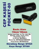Şirket/Firma Cep Kaşesi Pocket-80 (50mm x 19mm) Siyah Keçeli Siyah Kaşe - 1