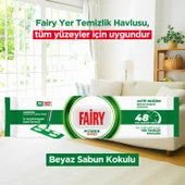 Fairy Power Wipes Mop Uyumlu Yer Temizlik Havlusu 50 Yaprak | Beyaz Sabun | 6 Adet thumbnail 3