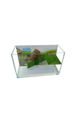 Ada Akvaryum Su Kaplumbağası Akvaryumu Bahçeli Rampalı Dinlenme  30x23x15 Cm  Arka Plan Hediyeli - 3