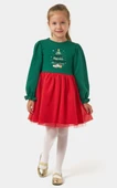 Kız Çocuk Simli Tüllü Ağaçlı Yılbaşı Elbisesi NBK-24906 thumbnail 8