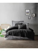 Cotton Box Plain Siyah-Gri Çift Kişilik Nevresim Takımı - 1