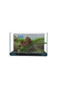 Ada Akvaryum Su Kaplumbağası Akvaryumu Bahçeli Rampalı Dinlenme  30x23x15 Cm  Arka Plan Hediyeli - 4