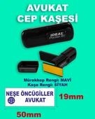 Logolu Avukat Cep Kaşesi Pocket-80 (50mmx19mm) Mavi Keçeli Siyah Kaşe thumbnail 1