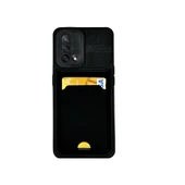 OPPO A74 KARTLIKLI SİLİKON KILIF SİYAH - 1