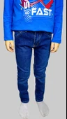 Erkek Çocuk Denim Düz Mavi Ligrasız Kot Pantolon - 1