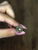 Doğal Taş Labradorit Yuvarlak Doğal Taşlı Antik Model Kadın Ayarlanabillir Yüzük euy70lbt thumbnail 3