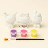 Ehobici Taş Boyama Seti Kuromi ve Arkadaşları 3 Renk Akrilik Boya 5ml + Fırça - 1