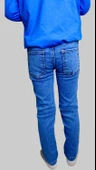 Erkek Çocuk Denim Tırtıklı Mavi Ligralı Kot Pantolon - 3