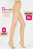 Penti Süper 15 Den Mat İnce Külotlu Çorap Ten/Nude (57) - 4 Numara X Large 3 Adet - 1