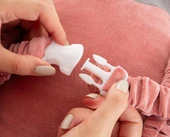 Babyjem Bebek Melek Kanadı Koruma Yastığı Pembe Kadife thumbnail 4