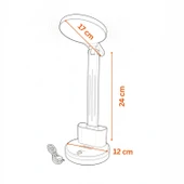 Beyaz Dokunmatik 3 Renkli Kademesiz Karartmalı Type C Şarjlı Masa Lambası Kalemlikli 10W thumbnail 2