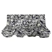 Mandaş Süngersiz 3 Kişilik Salıncak Minder Seti (Pamuklu Kumaş)-Saatli Lacivert - 1