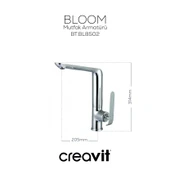 Bloom Mutfak Armatürü Krom thumbnail 2