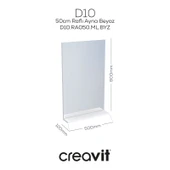 D10 50 cm Melamin Raflı Ayna Beyaz thumbnail 1