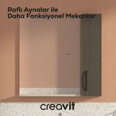D10 45 cm Melamin Raflı Ayna Antrasit Meşe thumbnail 3