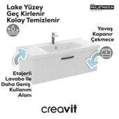 D10 Eksen Lavabo Dolabı Çekmeceli 100 cm Beyaz Lake thumbnail 2