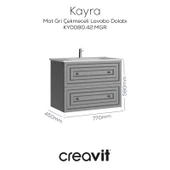 Kayra Lavabo Dolabı Çekmeceli 80cm Mat Gri thumbnail 1