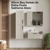 D10 40 cm Sol Boy Dolabı Dafne Melamin Gövde Lake Kapak thumbnail 2