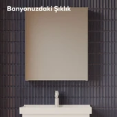 D20 60 Cm Beyaz Aynalı Dolap Melamin Gövde - 3