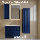 Kayra Mat Safir Blue Çekmeceli Lavabo Dolabı 80 cm thumbnail 4