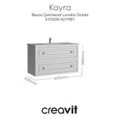 Kayra Mat Beyaz Lavabo Dolabı Çekmeceli 100cm thumbnail 1