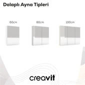 D20 60cm Melamin Aynalı Dolap Gri - 3