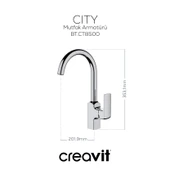 City Mutfak Armatürü Krom thumbnail 2