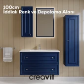 Kayra Lavabo Dolabı Çekmeceli 100cm MatSafireBlue thumbnail 2