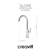 Slope Mutfak Armatürü Krom thumbnail 2