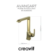 Avangart Mutfak Armatürü Altın thumbnail 2