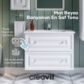Kayra Lavabo Dolabı Çekmeceli 80cm Mat Beyaz thumbnail 3