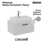 D10 Next Lavabo Dolabı Çekmeceli 65 cm Beyaz Melamin thumbnail 2