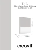 D20 60cm Melamin Aynalı Dolap Gri - 1