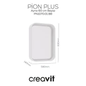 Pion Plus Ayna 60 cm Beyaz thumbnail 1