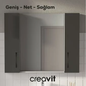 D10 60 cm Melamin Raflı Ayna Gri thumbnail 4