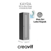 Kayra Boy Dolabı 130cm Mat Gri thumbnail 1